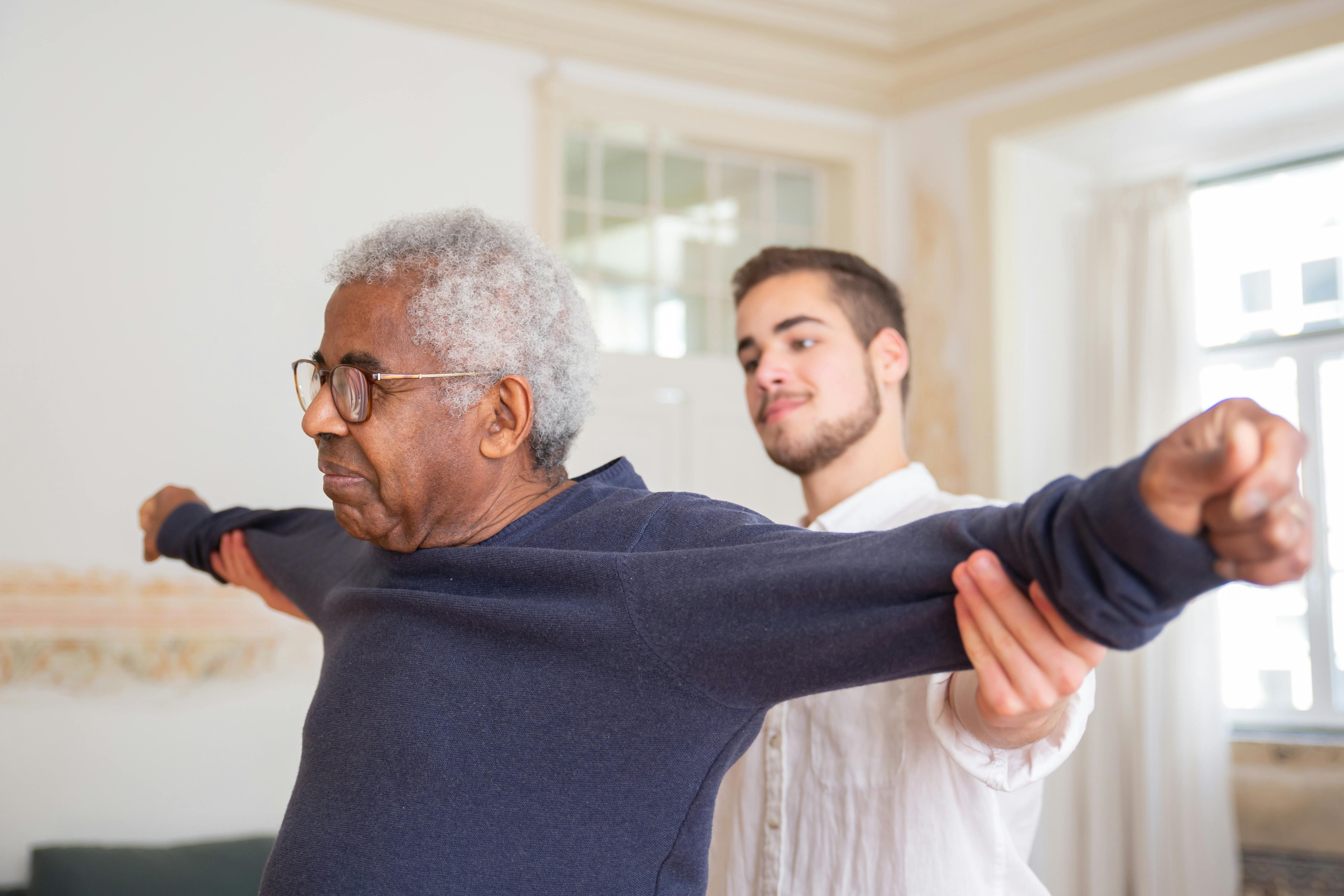 Resident in physical therapy session at Niles Nursing & Rehabilitation